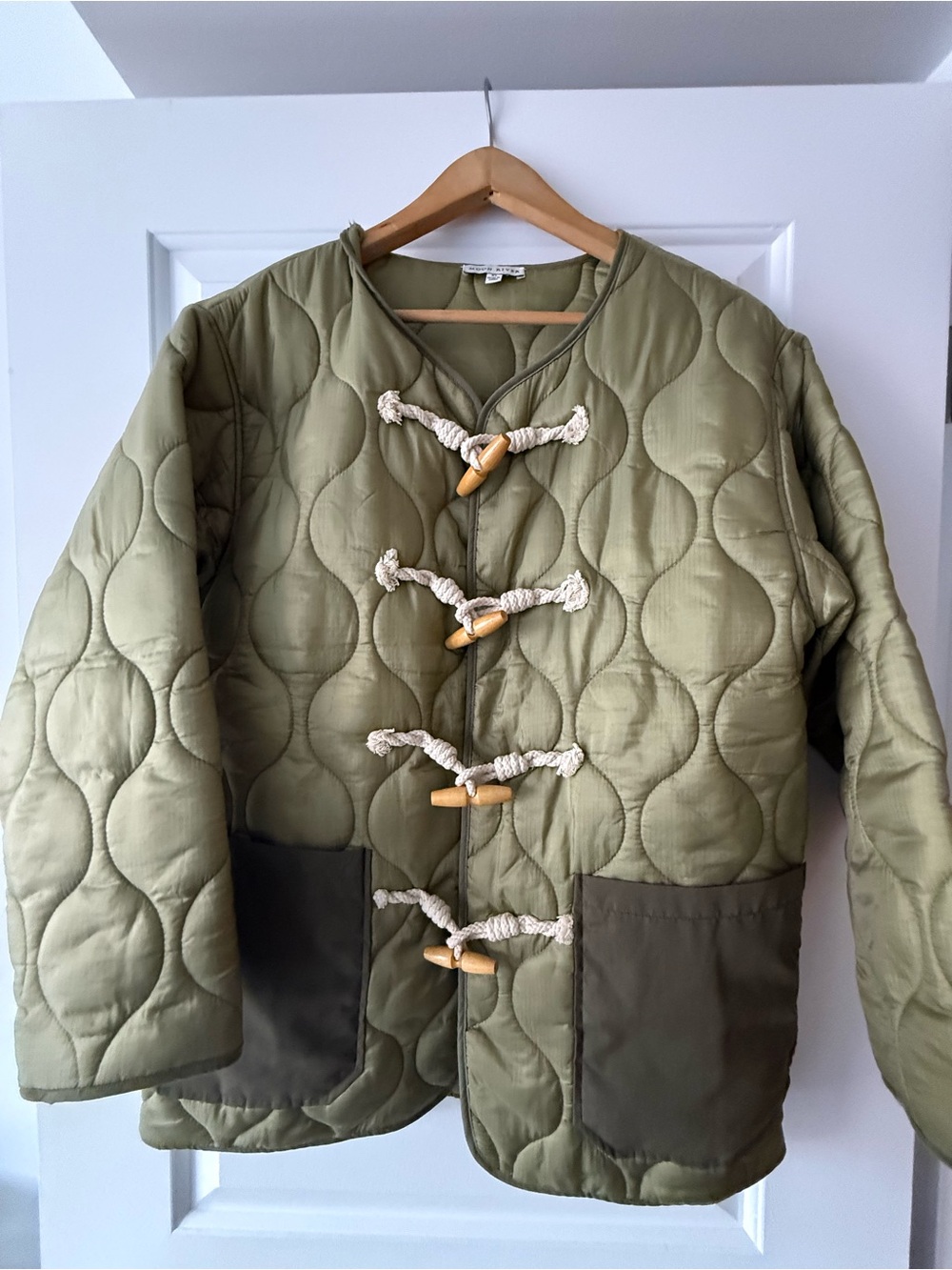Olive Quilted Toggle Jacket